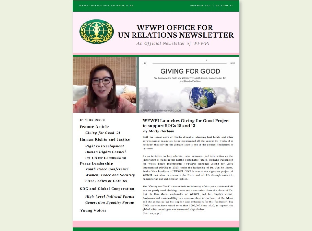 UN | 2021년 WFWP 유엔 뉴스레터 #41
