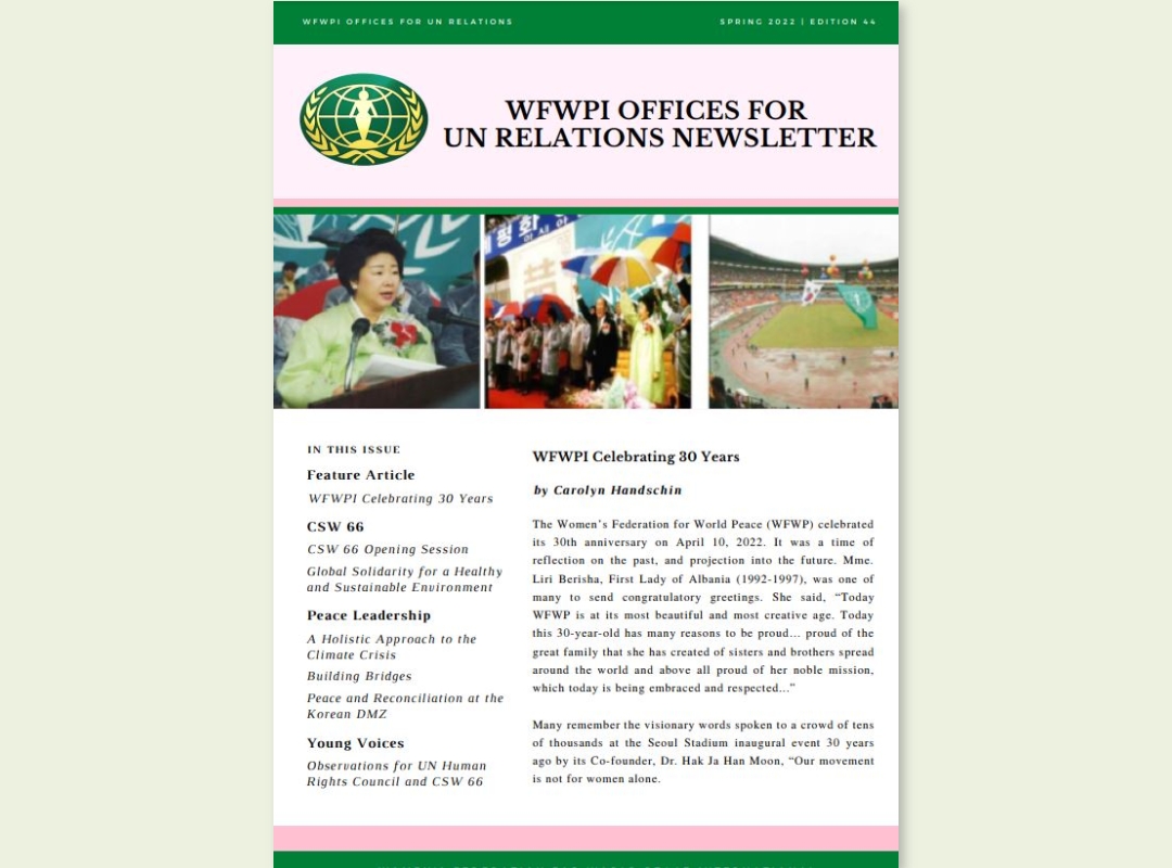 UN | 2022년 WFWP 유엔 뉴스레터 #44