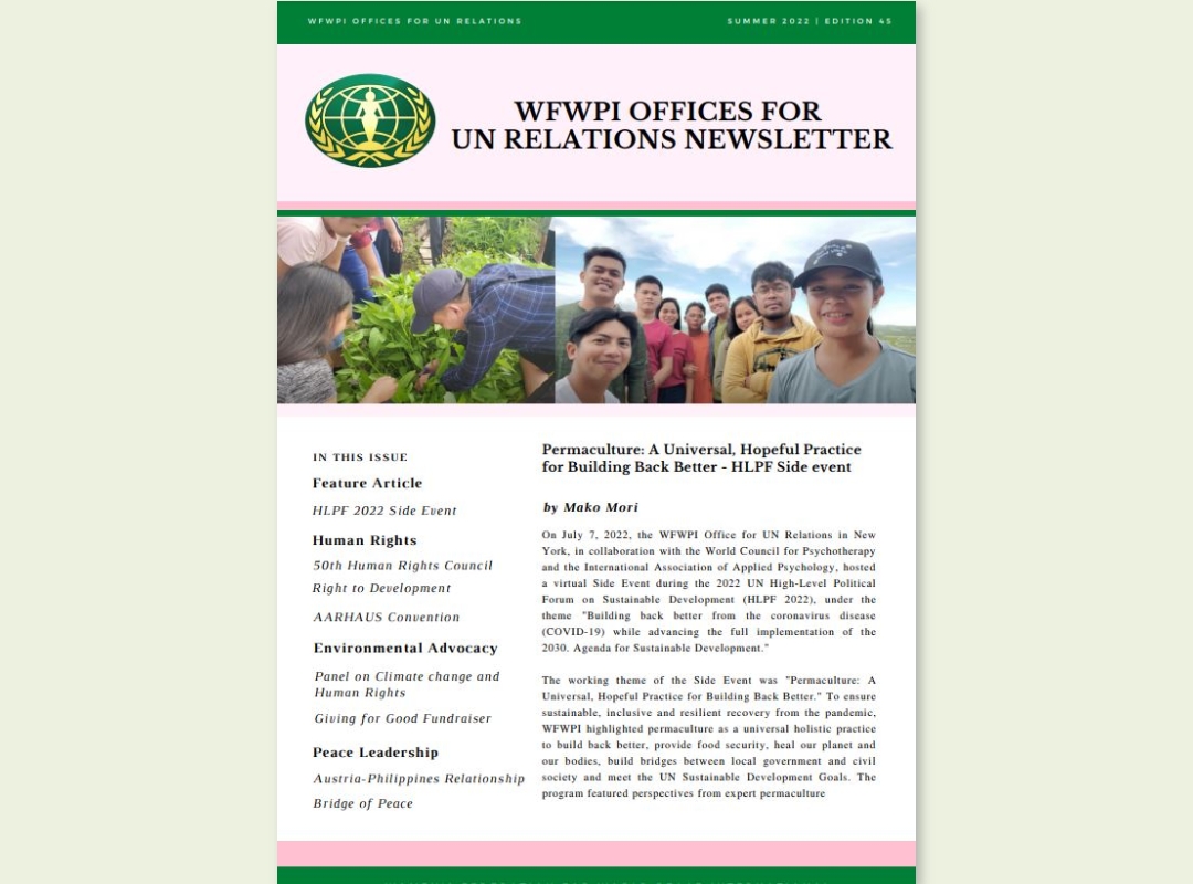 UN | 2022년 WFWP 유엔 뉴스레터 #45