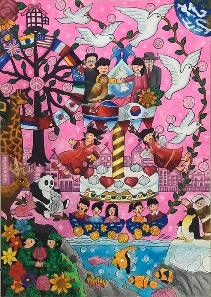어린이 미술대회 'Color My Heart with Peace' 수상자 그림